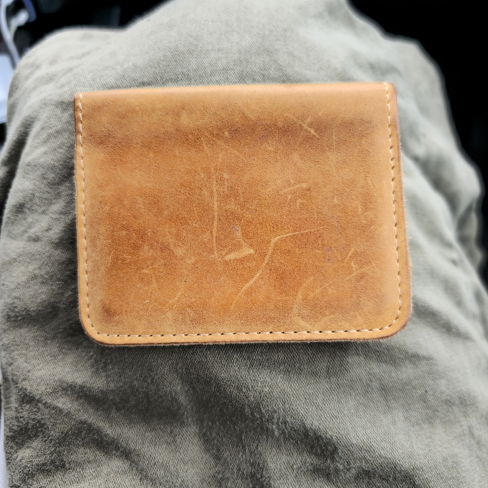 Olpr. Natural bifold wallet gently used